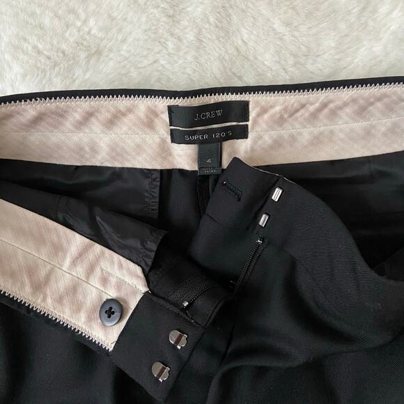 J. Crew Super 120's Black Wool Pants Size 4 - Picture 4 of 5